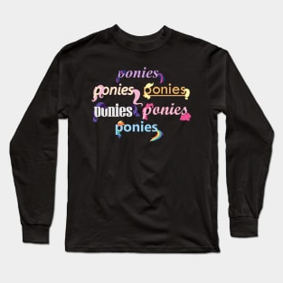 Ponies Typography - Mane 6 Long Sleeve T-Shirt